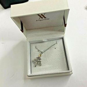 Womens Necklace New Angelady Christmas Tree Silver